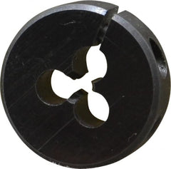 Cle-Line - M3x0.50 Metric Coarse Thread, 13/16" Outside Diam High Speed Steel Round Die - 1/4" Thick, Right Hand Thread, Adjustable - Exact Tooling