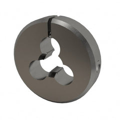 Cle-Line - M4x0.70 Metric Coarse Thread, 13/16" Outside Diam High Speed Steel Round Die - 1/4" Thick, Right Hand Thread, Adjustable - Exact Tooling