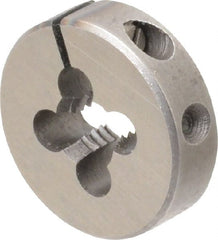 Cle-Line - M6x1.00 Metric Coarse Thread, 13/16" Outside Diam High Speed Steel Round Die - 1/4" Thick, Right Hand Thread, Adjustable - Exact Tooling