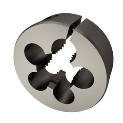 Cle-Line - M12x1.75 Metric Coarse Thread, 1" Outside Diam High Speed Steel Round Die - 3/8" Thick, Right Hand Thread, Adjustable - Exact Tooling
