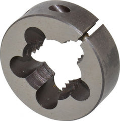 Cle-Line - M20x2.50 Metric Coarse Thread, 1-1/2" Outside Diam High Speed Steel Round Die - 1/2" Thick, Right Hand Thread, Adjustable - Exact Tooling