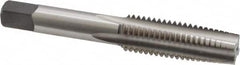 Cleveland - M14x2.00 Metric Coarse 6H 4 Flute Bright Finish High Speed Steel Straight Flute Standard Hand Tap - Taper, Right Hand Thread, 3.594" OAL, 1.66" Thread Length, D7 Limit, Oversize - Exact Tooling