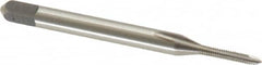 Cleveland - M1.6x0.35 Metric Coarse, 2 Flute, Bright Finish, High Speed Steel Spiral Point Tap - Plug Chamfer, Right Hand Thread, 44.45mm OAL, 0.31" Thread Length, 6H Class of Fit, Series 1011 - Exact Tooling