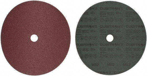 3M - 9-1/8" Diam 7/8" Hole 60 Grit Fiber Disc - Medium Grade, Ceramic, 6,600 Max RPM, Series 982C - Exact Tooling