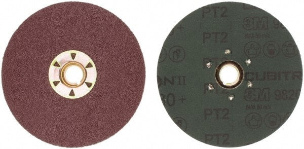 3M - 4-1/2" Diam 5/8-11 Threaded Hole 80 Grit Fiber Disc - Medium Grade, Ceramic, 13,300 Max RPM, Series 982C - Exact Tooling