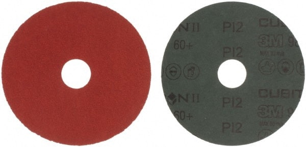 3M - 4-1/2" Diam 7/8" Hole 60 Grit Fiber Disc - Medium Grade, Ceramic, 13,300 Max RPM, Series 987C - Exact Tooling