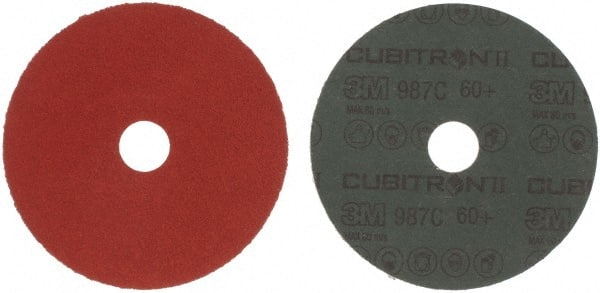 3M - 5" Diam 7/8" Hole 60 Grit Fiber Disc - Medium Grade, Ceramic, 12,000 Max RPM, Series 987C - Exact Tooling
