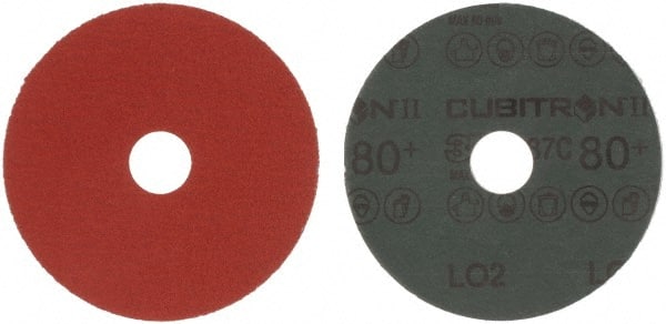 3M - 4-1/2" Diam 7/8" Hole 80 Grit Fiber Disc - Medium Grade, Ceramic, 13,300 Max RPM, Series 987C - Exact Tooling