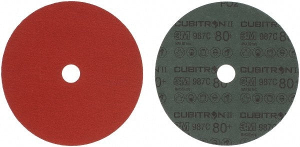3M - 7" Diam 7/8" Hole 80 Grit Fiber Disc - Medium Grade, Ceramic, 8,600 Max RPM, Series 987C - Exact Tooling