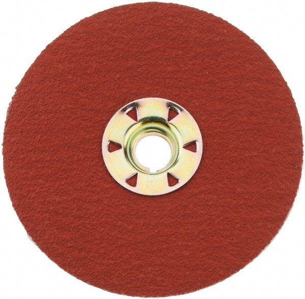 3M - 4-1/2" Diam 5/8-11 Threaded Hole 80 Grit Fiber Disc - Medium Grade, Ceramic, 13,300 Max RPM, Series 987C - Exact Tooling