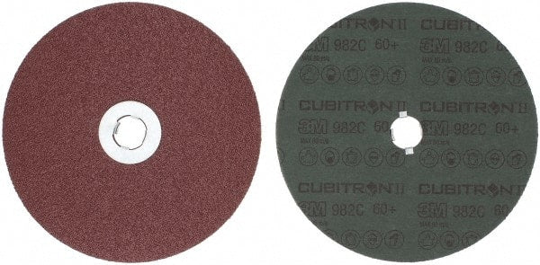 3M - 7" Diam 5/8-11 Threaded Hole 60 Grit Fiber Disc - Medium Grade, Ceramic, 8,600 Max RPM, Series 982C - Exact Tooling