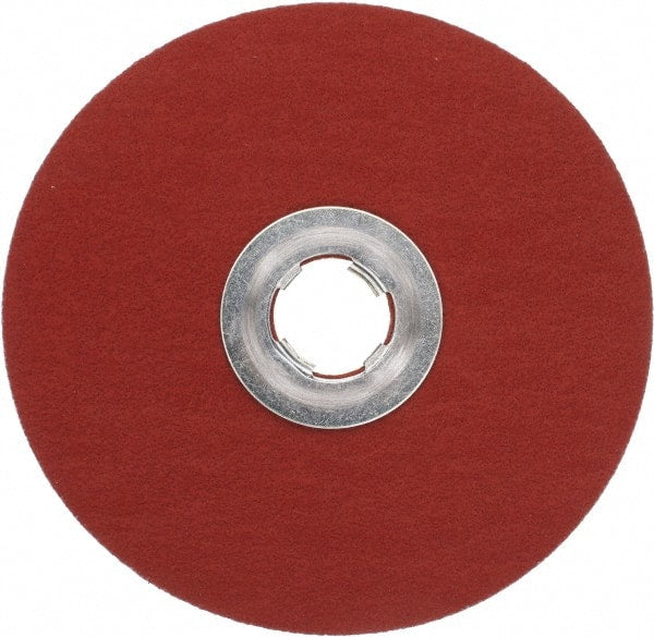 3M - 5" Diam 5/8-11 Threaded Hole 80 Grit Fiber Disc - Medium Grade, Ceramic, 12,000 Max RPM, Series 987C - Exact Tooling