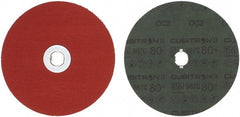 3M - 7" Diam 5/8-11 Threaded Hole 80 Grit Fiber Disc - Medium Grade, Ceramic, 8,600 Max RPM, Series 987C - Exact Tooling