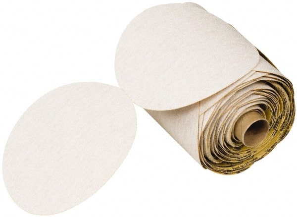 3M - 5" Diam, 180 Grit FEPA, Aluminum Oxide Adhesive PSA Disc - White, C Weighted Backing, Flexible, 12,000 Max RPM - Exact Tooling