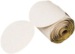3M - 6" Diam, 500 Grit Aluminum Oxide Adhesive PSA Disc - White, C Weighted Backing, Flexible, 12,000 Max RPM - Exact Tooling