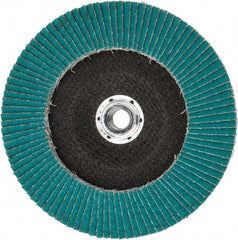 3M - 40 Grit, 7" Disc Diam, 5/8-11 Center Hole, Type 29 Zirconia Alumina Flap Disc - 8,600 Max RPM, Cloth Backing, Arbor Attaching System, Coated - Exact Tooling