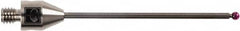 Renishaw - 0.08 Inch Ball Diameter, Carbide Stem, M4 Thread, Ruby Point Ball Tip CMM Stylus - 1.58 Inch Working Length, 0.06 Inch Stem Diameter, 1.97 Inch Overall Length - Exact Tooling