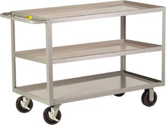 Little Giant - 3,600 Lb Capacity, 30" Wide x 65-1/2" Long x 36" High Shelf Cart - 3 Shelf, Steel - Exact Tooling