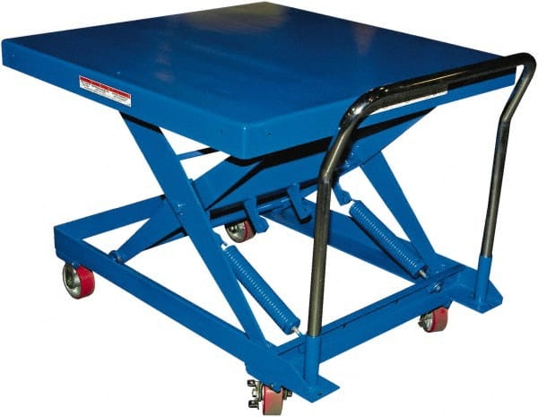 Vestil - 500 Lb Capacity Manual Scissor Elevating Cart - 14" to 34" Lift Height, 42" Platform Length x 42" Platform Width - Exact Tooling
