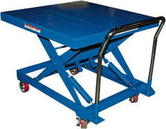 Vestil - 500 Lb Capacity Manual Scissor Elevating Cart - 14" to 34" Lift Height, 42" Platform Length x 42" Platform Width - Exact Tooling
