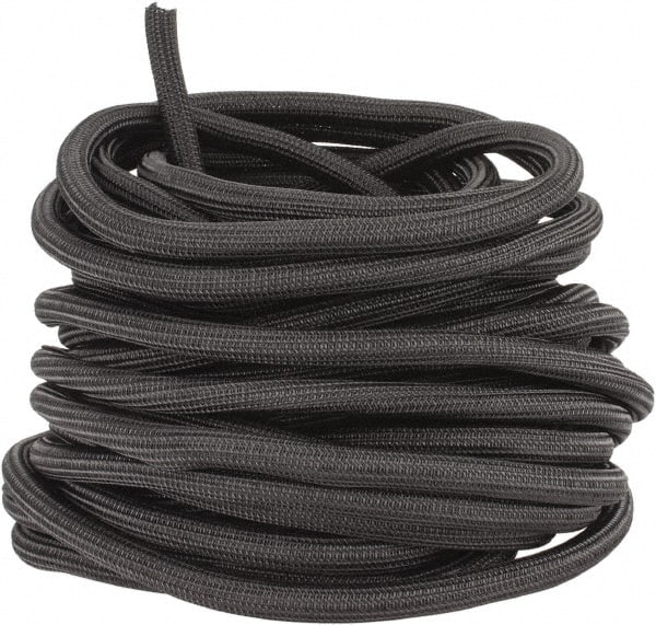Techflex - Black Braided Cable Sleeve - 75' Coil Length, -103 to 257°F - Exact Tooling