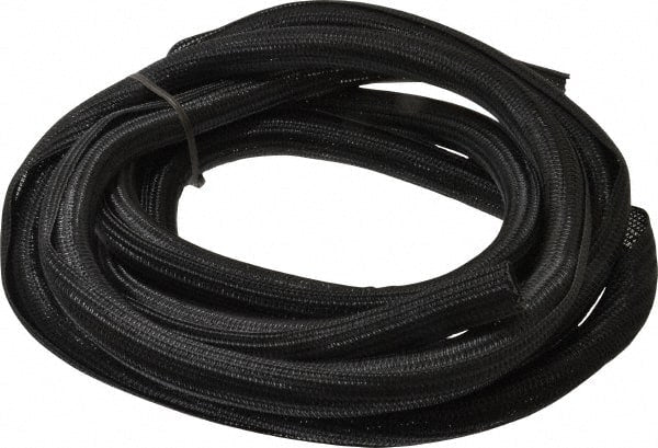 Techflex - Black Braided Cable Sleeve - 10' Coil Length, -103 to 257°F - Exact Tooling