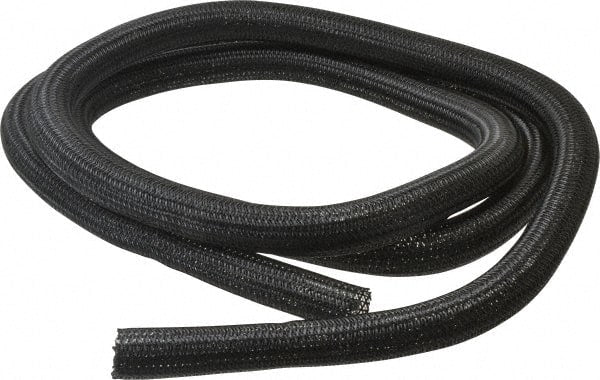 Techflex - Black Braided Cable Sleeve - 10' Coil Length, -103 to 257°F - Exact Tooling