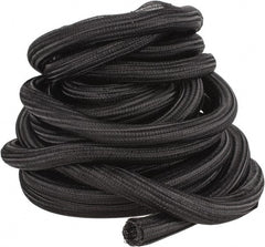 Techflex - Black Braided Cable Sleeve - 50' Coil Length, -103 to 257°F - Exact Tooling