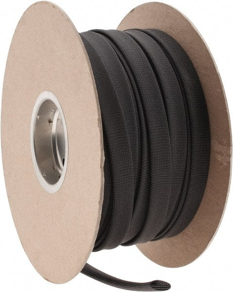 Techflex - Black Braided Expandable Cable Sleeve - 250' Coil Length, -103 to 257°F - Exact Tooling
