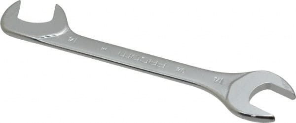 Facom - 14mm Stubby Extra Thin Open End Wrench - 4-23/32" OAL, Double End, Satin Finish, 15° & 75° Head Angle - Exact Tooling