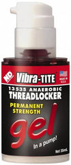 Vibra-Tite - 35 mL Bottle, Red, High Strength Gel Threadlocker - Series 135, 24 hr Full Cure Time, Hand Tool, Heat Removal - Exact Tooling