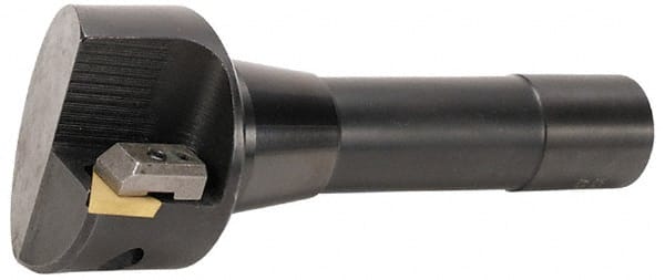 APT - 3" Cutting Diam, 3/4" Shank Diam, TPG 32 Insert, Indexable Fly Cutter - KT Toolholder, 90° Cutting Angle, Positive Rake, Weldon Flat, Series Uno-Dex - Exact Tooling