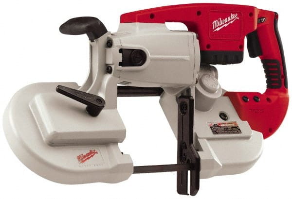 Milwaukee Tool - 28 Volt, 44-7/8" Blade, 350 SFPM Cordless Portable Bandsaw - 5" (Round) & 5 x 5" (Rectangle) Cutting Capacity, Lithium-Ion Battery Not Included - Exact Tooling