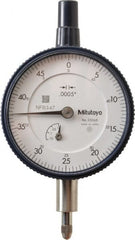 Mitutoyo - 1/8" Range, 0-50 Dial Reading, 0.0005" Graduation Dial Drop Indicator - 2-1/4" Dial, 0.05" Range per Revolution, 0.0005" Accuracy, Revolution Counter - Exact Tooling