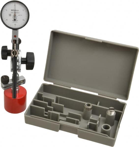 Mitutoyo - 0.0005" Graduation, 0-15-0 Dial Reading, Indicator & Base Kit - 1-1/2" Dial Diam - Exact Tooling