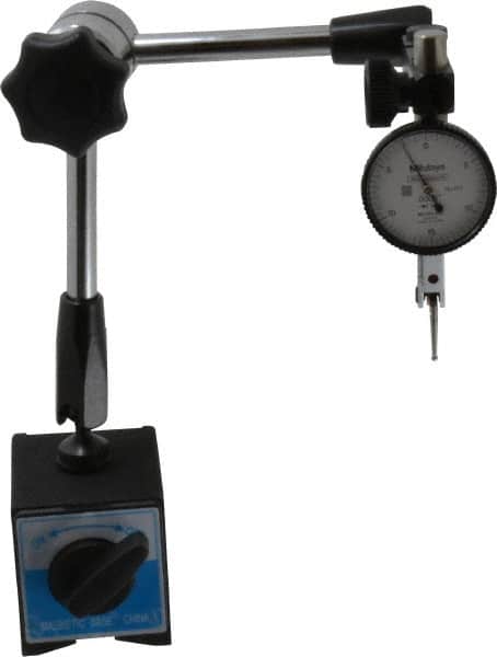 Mitutoyo - Dial Indicator & Base Kit - 2" Base Length x 2-1/4" Base Width x 2-1/4" Base Height - Exact Tooling