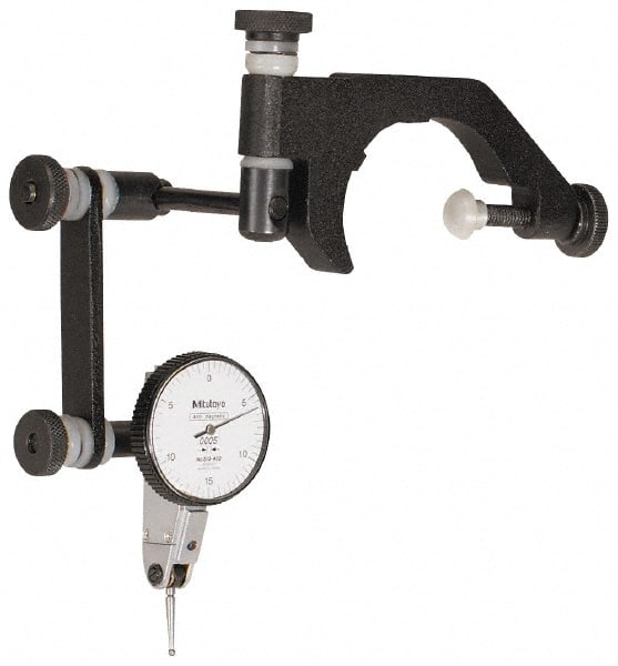 Mitutoyo - 0.0005" Graduation, 0.03" Max Meas, 0-15-0 Dial Reading, Indicator & Base Kit - 1-1/2" Dial Diam - Exact Tooling