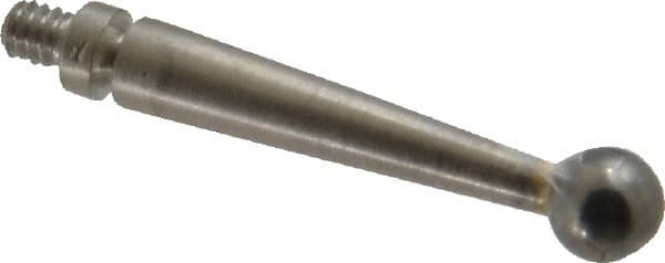 Mitutoyo - 3mm Ball Diam, Steel, Ball Test Indicator Contact Point - 0.74" Contact Point Length, Use with Mitutoyo 513 Series Dial Test Indicators - Exact Tooling