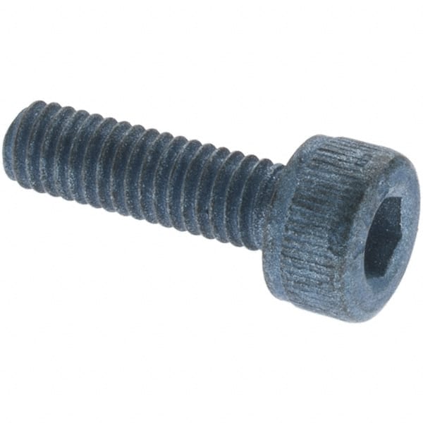 Metric Blue - M12x1.75 Metric Coarse Hex Socket Drive, Socket Cap Screw - Grade 12.9 Alloy Steel, Metric Blue Finish, Partially Threaded, 60mm Length Under Head - Exact Tooling