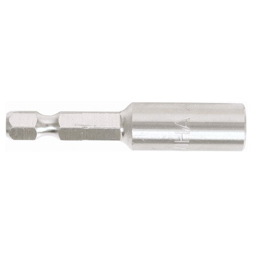 Stainless Steel Insert Bit Holder 1/4″ Drive Internal C-Ring for bit holding and magnetic 2.1″ Oal - Exact Tooling