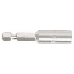 Stainless Steel Insert Bit Holder 1/4″ Drive Internal C-Ring for bit holding and magnetic 2.1″ Oal - Exact Tooling