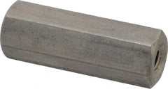 Made in USA - M6x1.00 Metric Coarse, 1-1/2" OAL Stainless Steel Standard Coupling Nut - 1/2" Width Across Flats - Exact Tooling