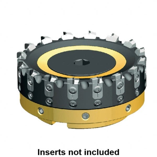 Kennametal - 10 Inserts, 80mm Cut Diam, 27mm Arbor Diam, 3mm Max Depth of Cut, Indexable Square-Shoulder Face Mill - 0/90° Lead Angle, 50mm High, Series AluMill - Exact Tooling