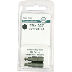 Ball End Hex Inch Insert Bit 1/4″ × 25mm (2 Bit Pack) - Exact Tooling