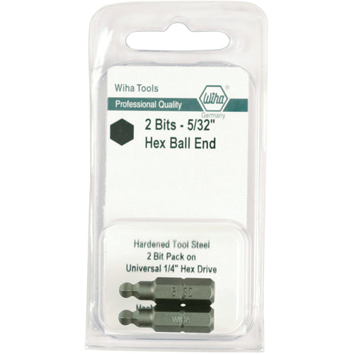 Ball End Hex Inch Insert Bit 7/32″ × 25mm (2 Bit Pack) - Exact Tooling