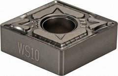 Walter - CNGG432 NFT Grade WS10 Carbide Turning Insert - Uncoated, 80° Diamond, 1/2" Inscr Circle, 3/16" Thick, 1/32" Corner Radius - Exact Tooling