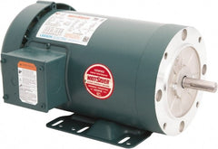 Leeson - 2 Max hp, 1,800 Max RPM, Premium Efficient Electric AC DC Motor - 230/460 V Input, Three Phase, 56HC Frame, 5/8" Shaft Diam, C-Face with Base Mount, TEFC Enclosure - Exact Tooling