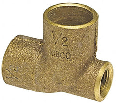 NIBCO - 1/2 x 1/8 x 3/4" Cast Copper Pipe Baseboard Tee - C x F x C, Pressure Fitting - Exact Tooling
