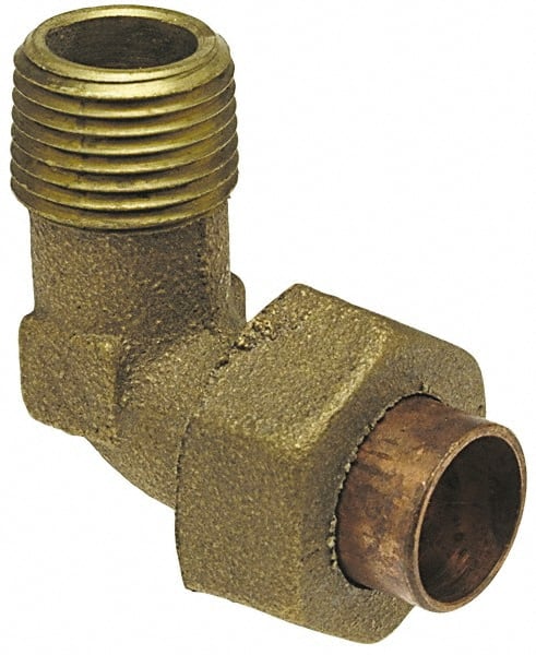NIBCO - 1-1/4" Cast Copper Pipe 90° Union Elbow - C X M, Pressure Fitting - Exact Tooling