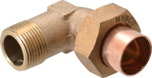 NIBCO - 3/4" Cast Copper Pipe 90° Union Elbow - C X M, Pressure Fitting - Exact Tooling